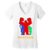 wreck it ralph silhouette Women's V-Neck T-Shirt