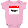 title of day of the week friday day of the week Baby Bodysuit