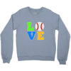 love baseball neon rhinestuds Crewneck Sweatshirt