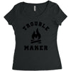 Trouble Maker Women's Triblend Scoop T-shirt