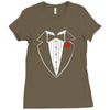 rose tuxedo t shirt Ladies Fitted T-Shirt