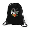 all i want for christmas is pizza Drawstring Bags