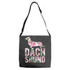 dachshund floral Adjustable Strap Totes