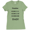 number one dad funny t shirt binary nerd geek tee s 3xl Ladies Fitted T-Shirt