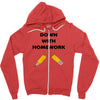 down with homework Zipper Hoodie
