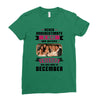 Never Underestimate A Man Who Watches Friends And Was Born in December Ladies Fitted T-Shirt