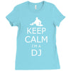keep calm i'm a dj Ladies Fitted T-Shirt