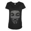 v for vendetta mask guy fawkes cool girls womens cotton t shirt dw01 Maternity Scoop Neck T-shirt