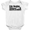life begins after coffee Baby Onesie