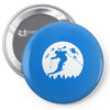 skiier moon moonlight silhouett Pin-back button
