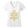 kings are born in august Women's V-Neck T-Shirt