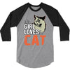 This Girl Loves Her Cat 3/4 Sleeve Shirt