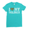 i love my soldier regular camouflage Ladies Fitted T-Shirt