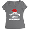 this girl loves christmas Women's Triblend Scoop T-shirt