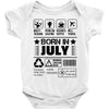 Born In July Baby Onesie