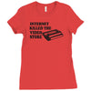 internet killed the video store Ladies Fitted T-Shirt