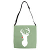 deer skull christmas Adjustable Strap Totes