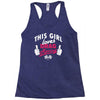 this girl loves drag racing Racerback Tank