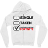 too busy playing fortnite (black) Zipper Hoodie