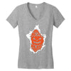 halloween pumpkins burst Women's V-Neck T-Shirt