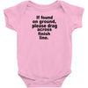 if found on ground please Baby Onesie