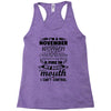 I Am A November Women Racerback Tank