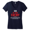 Sin Is The Enemy Women's V-Neck T-Shirt