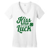 kiss me for luck Women's V-Neck T-Shirt