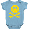smiley pirate skull and crossbones Baby Onesie