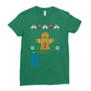 cookie monster gingerbread man ugly christmas sweater Ladies Fitted T-Shirt