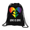 Love is Love Heart Drawstring Bags