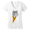 pizza wolf Women's V-Neck T-Shirt