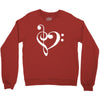music heart rock baseball Crewneck Sweatshirt