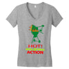 hot grill on grill action Women's V-Neck T-Shirt
