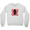 geek girl 3 4 sleeve baseball Crewneck Sweatshirt