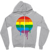 rainbow colored stripes dot running splashes Zipper Hoodie