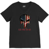 skull us flag live free or die V-Neck Tee