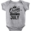 Queens Are Born In July Baby Onesie