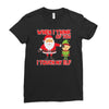 touch my elf christmas fun and naughty Ladies Fitted T-Shirt
