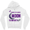 i love someone with pancreatic cancer to the moon &amp; back to infinity Zipper Hoodie