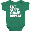 eat sleep game repeat Baby Bodysuit