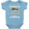 september girl is a perfect combination of princess and warrior Baby Bodysuit