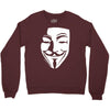 v per vendetta face film horror cinema&amp;tv Crewneck Sweatshirt