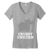 chubby unicorn rhino Women's V-Neck T-Shirt