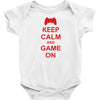 keep calm and game on Baby Bodysuit