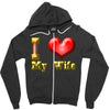 i heart my wife Zipper Hoodie