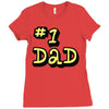 new dad number one 1 dad Ladies Fitted T-Shirt