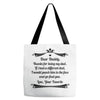 Dear Daddy, Thanks for Being my Dad Baby Boy Letter to Father Tote Bags