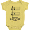 13/8 6/4 These Are Difficult Times Baby Onesie