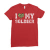 i love my soldier regular camouflage Ladies Fitted T-Shirt